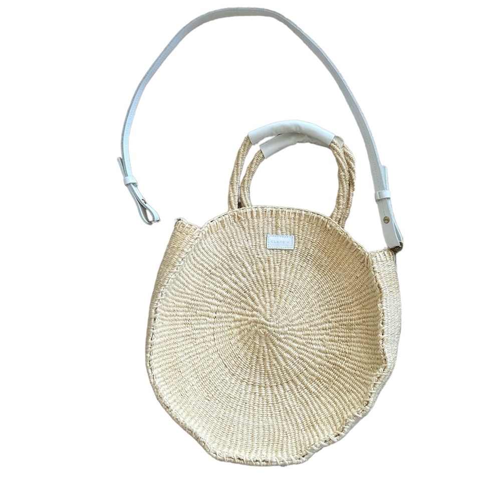 CLARE V. Moyen Alice Woven Straw Handbag